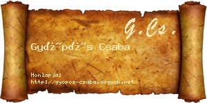 Gyöpös Csaba névjegykártya